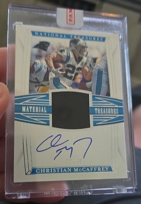 2019 Panini National Treasures -Christian McCaffrey #MTS-CM /49 (AU, MEM)