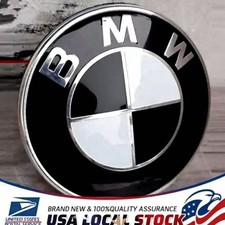 Set Of One Whiteblack Hood Fit-for Bmw Badge Emblem Replacement 82mm3.2in