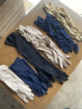 Vintage Lot of 6 Women's GLOVES Long Ruffled and Assorted Styles Size 6 and 7