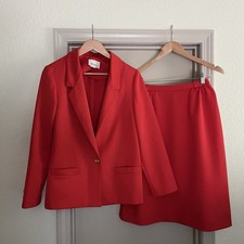 DEVON Vintage 80s/90s red suit set in size 12 fits modern 8/10 Made in USA