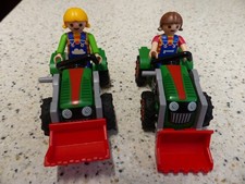 PLAYMOBIL 2 SMALL FARM TRACTORS WITH GIRL DRIVERS