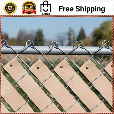 #ad 250 ft Beige Vinyl Fence Weave Roll w 100 Brass Fasteners Privacy Slat $18.99