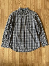 Chaps Ralph Lauren Easy Care Dress Shirt Blue Plaid Size Large