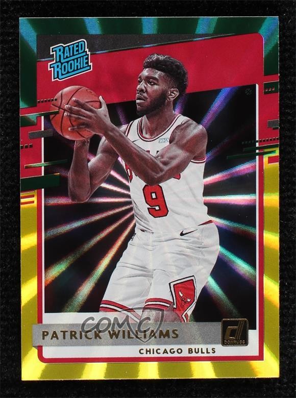 2020 Panini Donruss Rated Rookies Green & Yellow Laser Patrick Williams #227 1s6