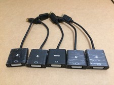 Lot of 5 Mixed DisplayPort DP Male to DVI-I Converter Cable Adapter