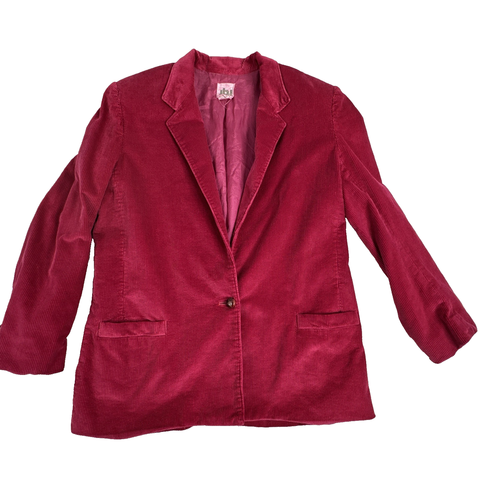 Vintage JBJ Preppy  Old Money Pink Corduroy Retro Blazer. Women's Size 12.
