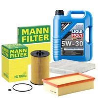 Inspektionspaket Mann-Filter Filtersatz Liqui Moly 5W-30 FüR VW Golf VII Touran