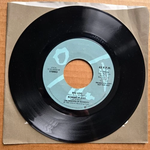 ROBERT PLANT Big Log DJ PROMO Led Zeppelin 45 7" Record Vinyl