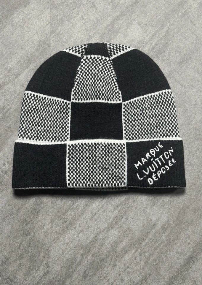 Louis Vuitton Damier Heritage Beanie Black/Grey/White- Same/ Next day shipping🚚