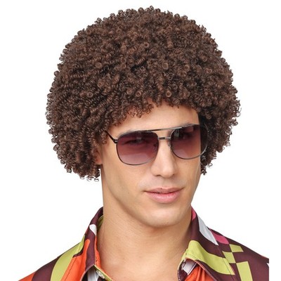 MIVORA 70er Jahre Perücken Set - Disco Afro Look Mit Schnurrbart & Accessoires