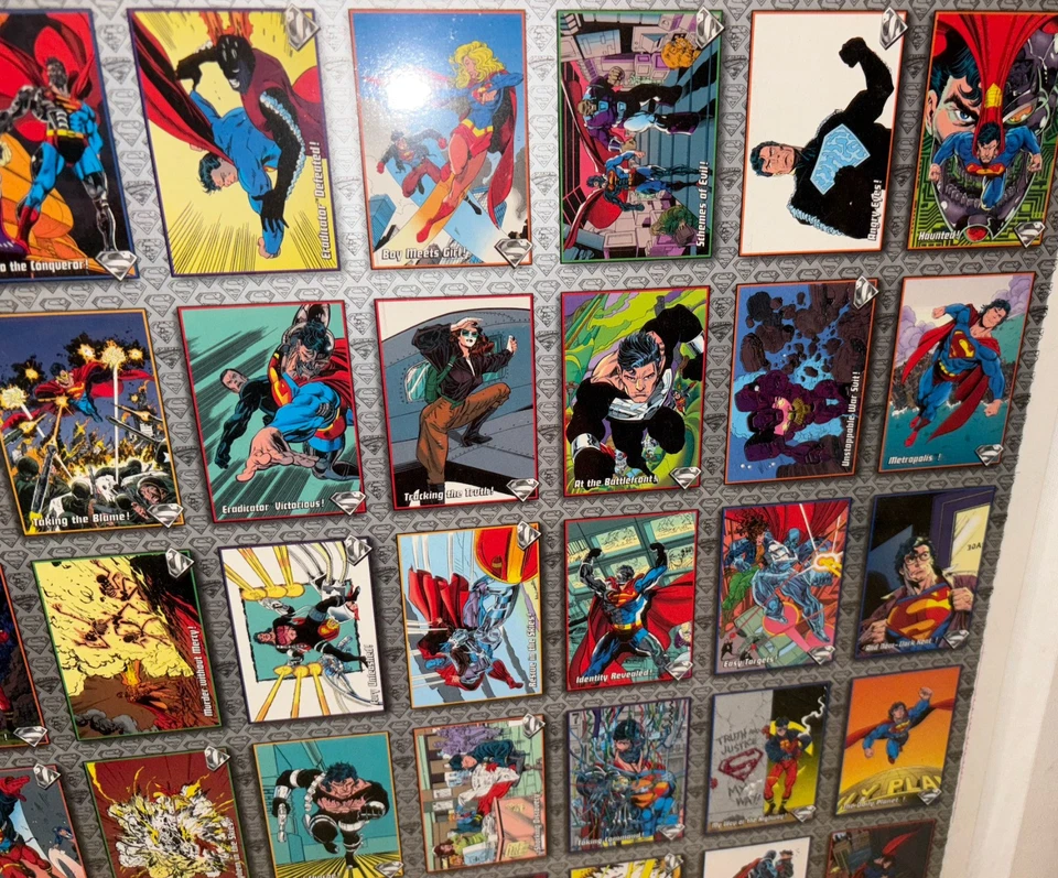 Juego de cartas de hoja sin cortar DC Comic Skybox 1993 WB Superman enmarcado 250 certificado de autenticidad Foto 4 de 4