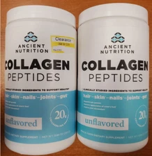 2 Pk: Ancient Nutrition Collagen Peptides Unflavored 9.88oz ea (Exp. 8/27)