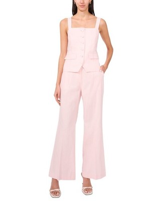 Parker the Basil Linen-Blend Vest Women's XXS Marys Rose Front Button Closure