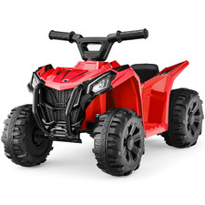 6V Kids Ride-On 4-Wheeler Quad ATV Car W/ 1.8Mph Max Speed, Treaded Tires - Red