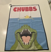 Chubbs Peterson Happy Gilmore Golf Bag Towel Crocodile Design/New/Clip Included