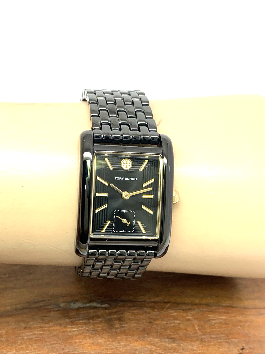 Tory Burch Women's Watch TBW1071 Eleanor Quartz Gold Black Dial