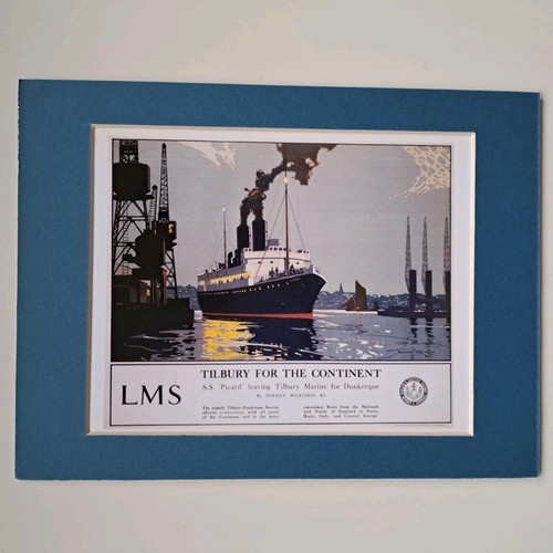 Tilbury For The Continent - LMS Poster Design By Norman Wilkinson - Picture 1 of 1