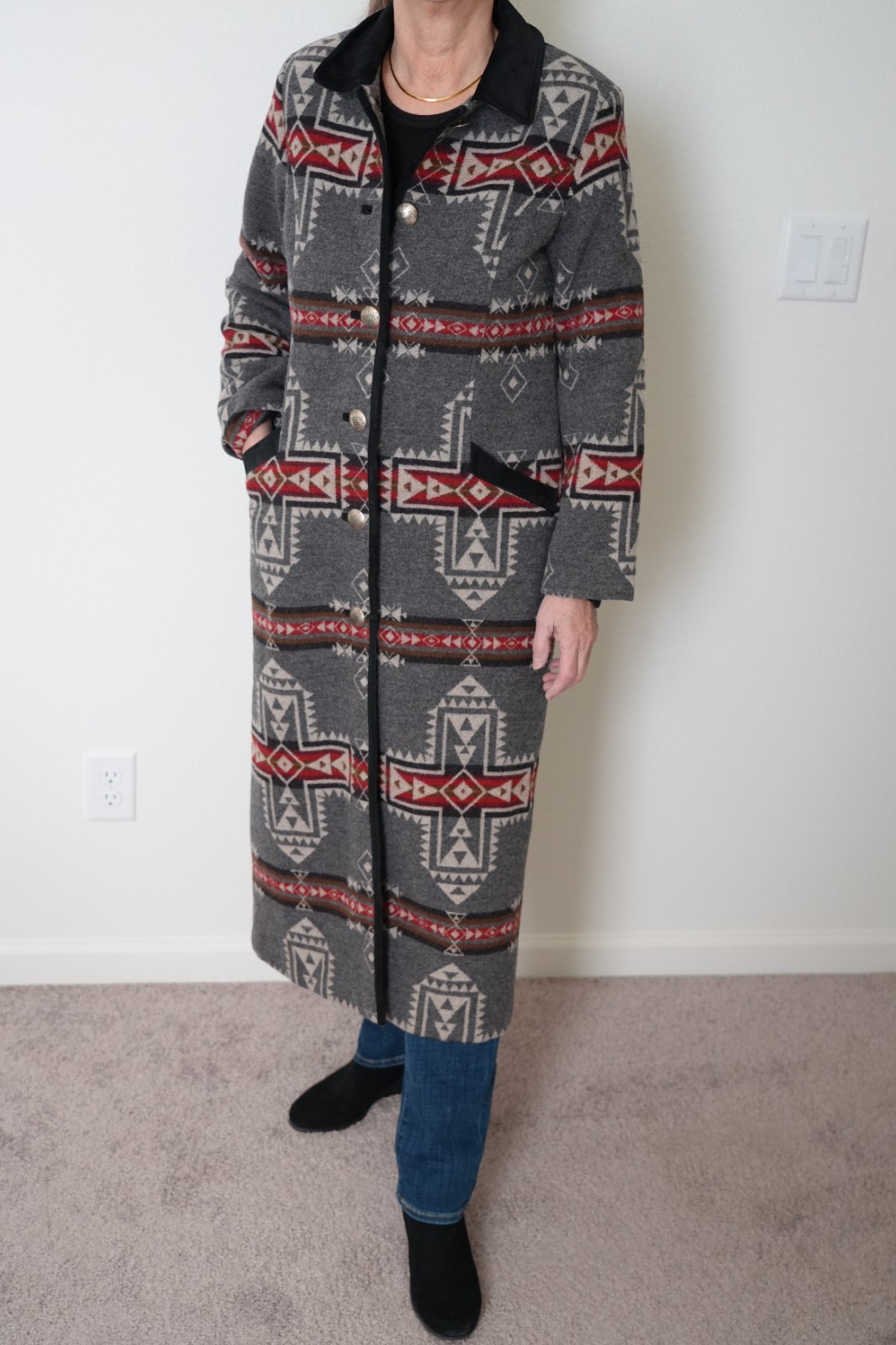 Pendleton Crossroads Wool Suede Blanket Duster Co… - image 3