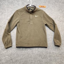 Nike Standard Fit 1/4 Zip Therma Pullover Sweater Olive Green Youth Size Large