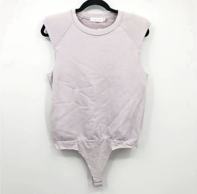 Jonathan Simkhai Shoulder Pad Bodysuit Standard Off White Sweatshirt Puff XS