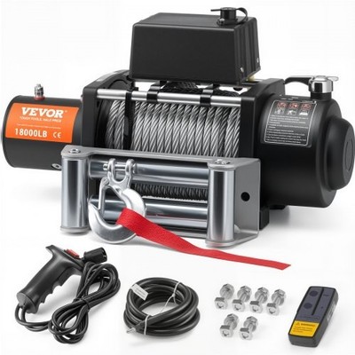 HOT/ Electric Winch,18,000 lb,12V DC Truck Winch w/7/16 in x 85 ft Steel Cable