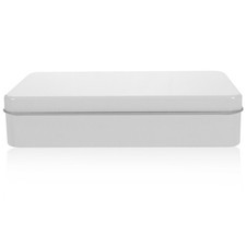 White Metal Tiramisu Storage Tin Box Reusable Cookie Gift Box with Lid