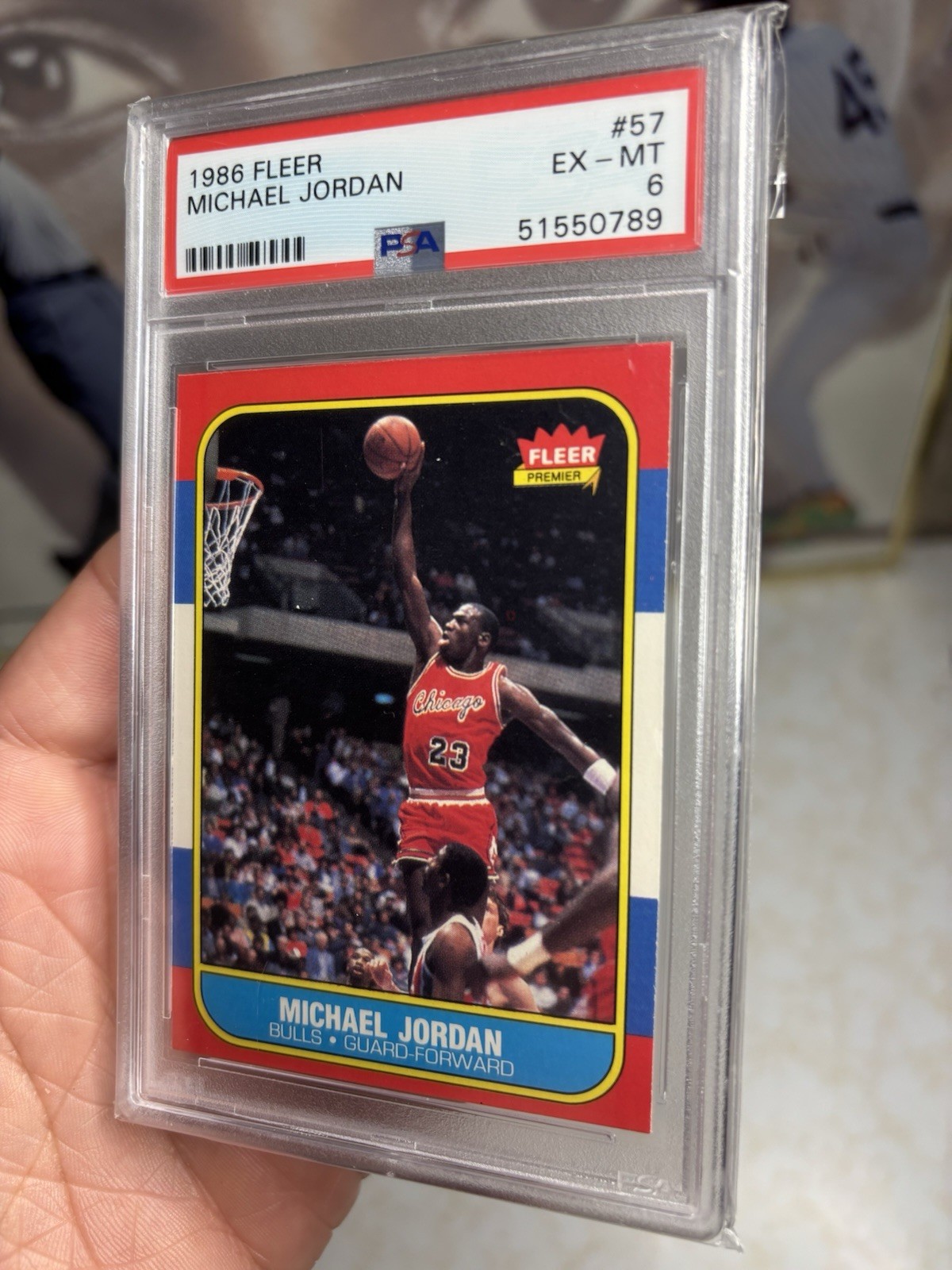 MICHAEL JORDAN ROOKIE #57 1986 FLEER PSA 6 Perfectly Centered Left to Right!!!