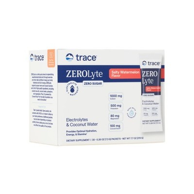 3/28 Trace Minerals ZeroLyte Salty Watermelon Flavor - SF Electrolyte Mix 30 Pac