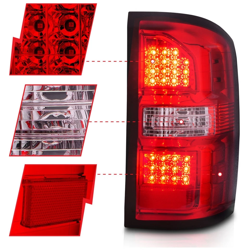 Luz trasera LED Anzo 311399 para GMC Sierra 1500 2014-2018 cromada izquierda y derecha Foto 2 de 4
