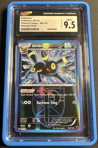 Pokémon Umbreon #64 2013 Plasma Freeze Reverse Holo CGC 9.5 MINT+