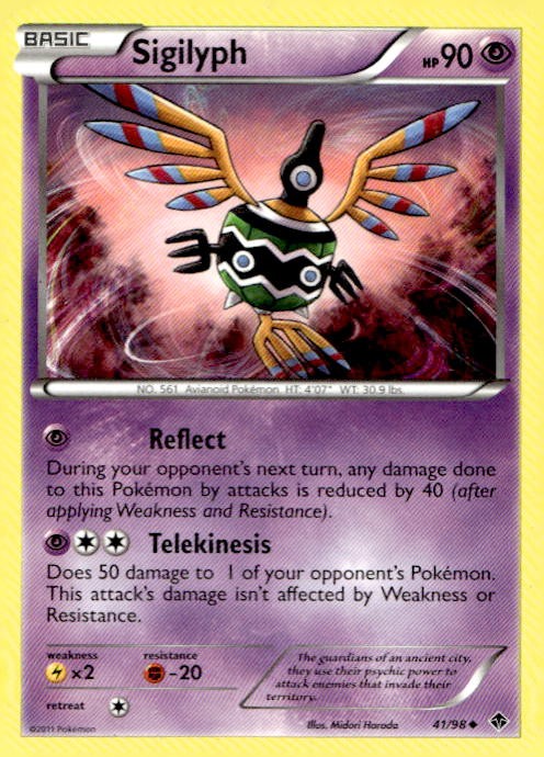 Sigilyph 41/98 Uncommon Emerging Powers Pokemon Lightly Played