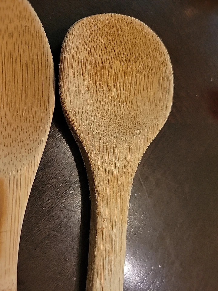 2 Pampered Chef Spoons 12” Wooden Bamboo Spoons Set - Image 3 of 4