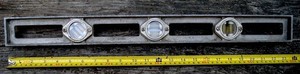 VINTAGE 1950's CRAFTSMAN 24" AR - 6 VIAL- SOLID ALUMINUM LEVEL IN GOOD CONDITION