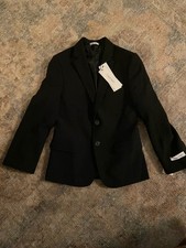 NWT Calvin Klein Big Boys Slim Fit Stretch Suit Jacket 8 Regular Black