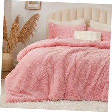 Fluffy Comforter Set Size, Fuzzy Faux Fur Comforter Bedding Set, Queen Pink