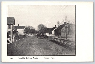 Noank Connecticut~Pearl Street Residences~Home Delivery Wagon~c1905 B&W Postcard