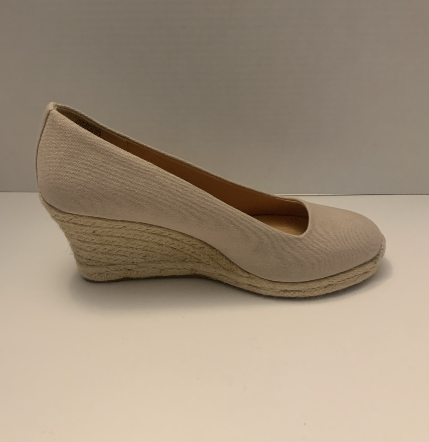 J. Crew Seville Pump Women's Size 9.5 Wedge Heel Espadrille Tan Canvas Slip On