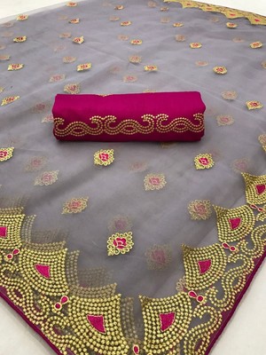 Indian Bollywood Designer Ethnic Saree Festive Party fancy Floral Wear Saree SS