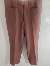 vintage 70's pants slacks disco polyester sansabelt by jaymar 36 w 31 L brown