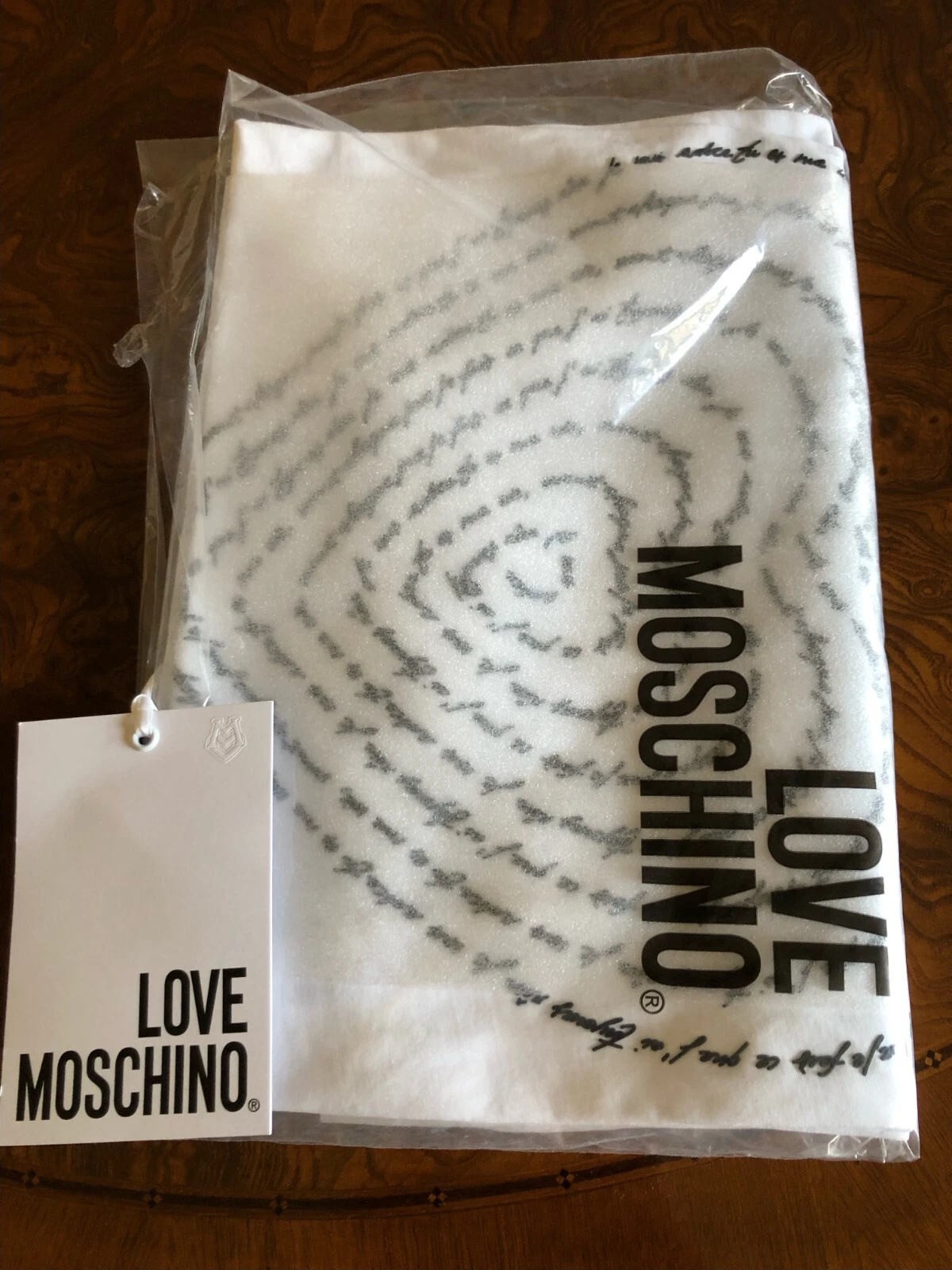 ABITO LOVE MOSCHINO NUOVO BIANCO 100% COTONE LOGO MAGLIONE ANTERIORE TAGLIA 40 USA 6