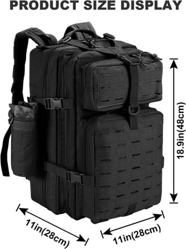 45L Large Military Tactical Backpack Army Molle Bag Rucksack 3 Day Assault Pack - Picture 44 of 51