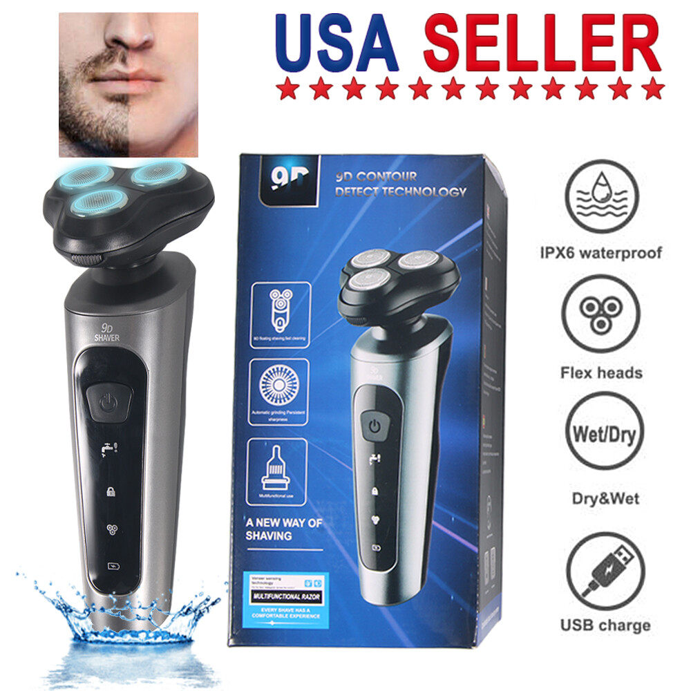 Men's USB Rotary Electric Razor Shaver Trimmer USB Wet & Dry