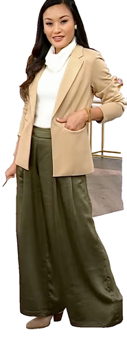 NEW MARLA WynneLayers PLUS SZ 1X 360 Stretch Blazer JACKET Khaki TAN - Picture 7 of 11