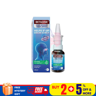 1 X BETADINE Adult Cold Defence Nasal Spray 20ml Helps Stop Colds Early