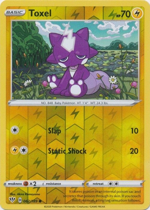 Reverse Holo Toxel 062/189 Common Darkness Ablaze