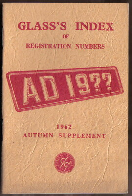 Glas's Kennzeichenverzeichnis Beilage Herbst 1962