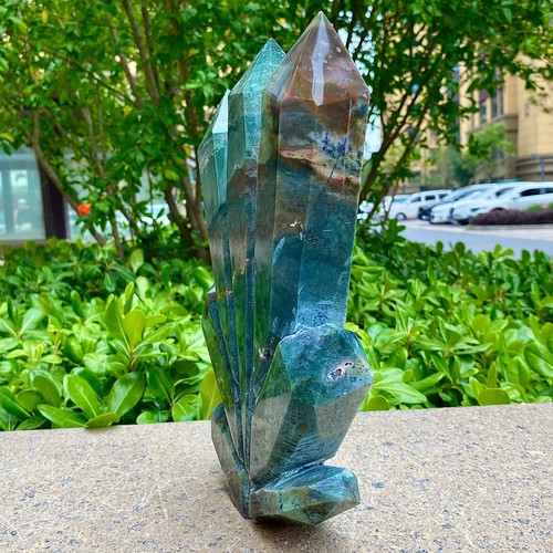 7.67LB Rare Water Grass Agate Column - Dynamic Crystal Energy Point - 第 9/15 張圖片