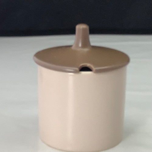 Poole Twintone Vintage Preserve Pot in Mushroom & Sepia - Picture 2 of 7