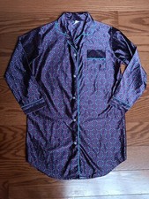 VTG Private Moments Long Sleeve Nightgown Size Medium, Geometric Sleep Shirt