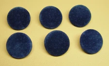 6 Made in USA Teal Blue genuine suede leather covered jacket buttons 21mm 13/16"
